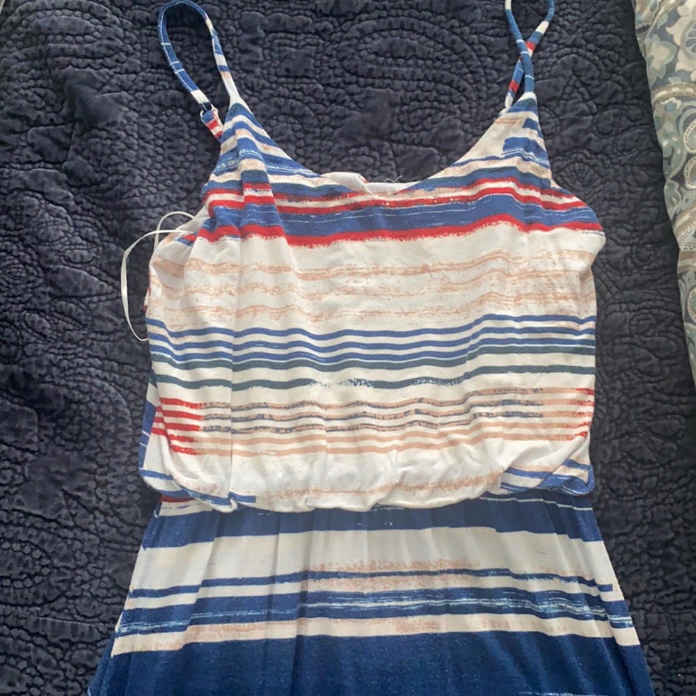 Red white and blue maxi dress